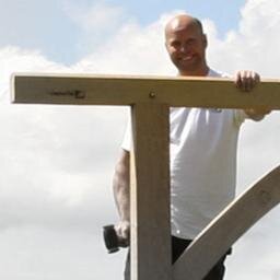 Traditional oak timber frame carpentry.