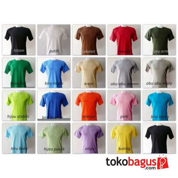 Kaos polos combed 24 jahitan rantai standar distro hanya 35k semua warna hub : 08987812220
