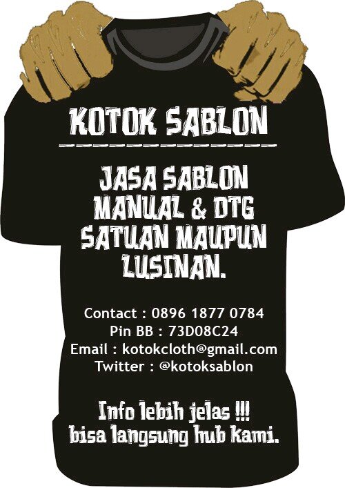 BUAT YANG MINAT BIKIN T-SHIRT , SWEATER, JACKET etc. CP : 0896 4648 3744/ Pin BB : 76607719
jenis sablon manual&digital.pemesanan tanpa minimal order.