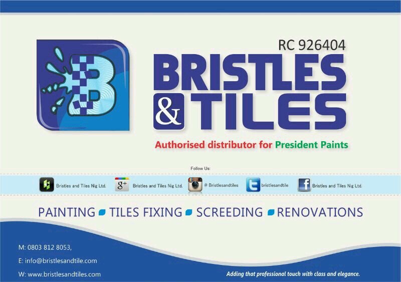 Authorized distributors and applicators for President paints Ltd. Professional Interior&Exterior Painting, Tiles fixing, Renovations and Real estate Consultancy