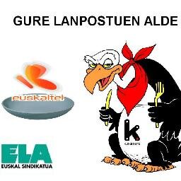 EUSKALTEL OSOA BORROKAN LANPOSTUEN ALDE.
Euskalteleko langileok ELArekin batera lanpostu guztien babesean BORROKATUKO DUGU.  ektela@gmail.com