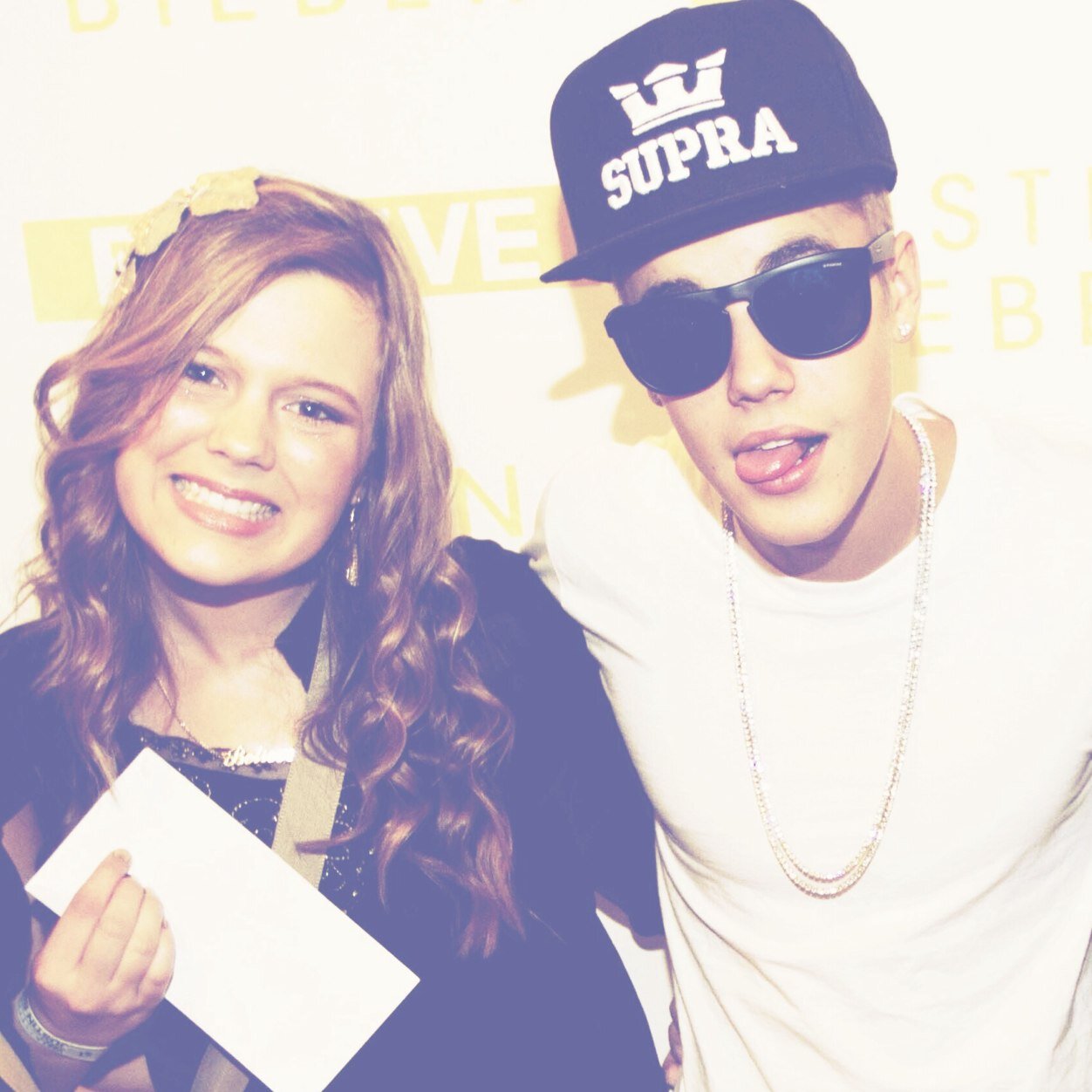 Daddy's Money? No. Millions of followers? No. Connections? No. But I did it. I never lost hope and it happened... Never give up. Met Justin July 7th, 2013 ♡