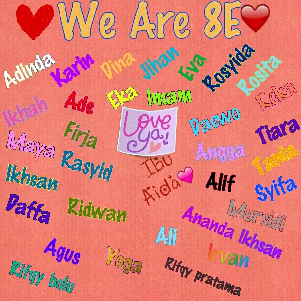 Alumni 8E angkatan 2013-2014 enjoy with adm1 Damn love Mrs.Aida Supiati❤