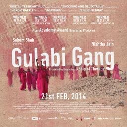 Gulabi Gang- The Documentary. Directed by Nishtha Jain. Releasing on Feb 21st. Here is the trailer: http://t.co/f3e4c6IK02