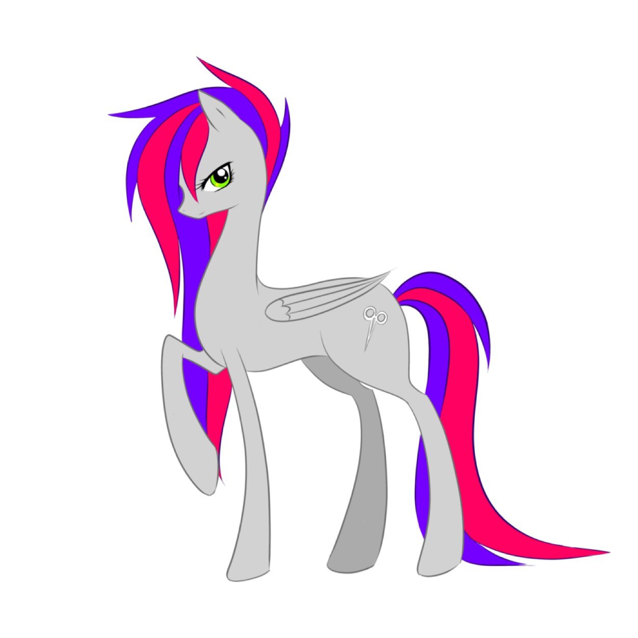 Hello, names scissor dash, but please call me scissor. My cutie mark is a scissor for a reason youll find out. Im single. Mess with me and find out my mark.