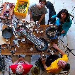 QUARTET! Electroacoustic instrument-builder & players
 London's original acoustic hackers. Sound artists @cjohnweaver, @faribrad, @postelectronics, @vehicle1001