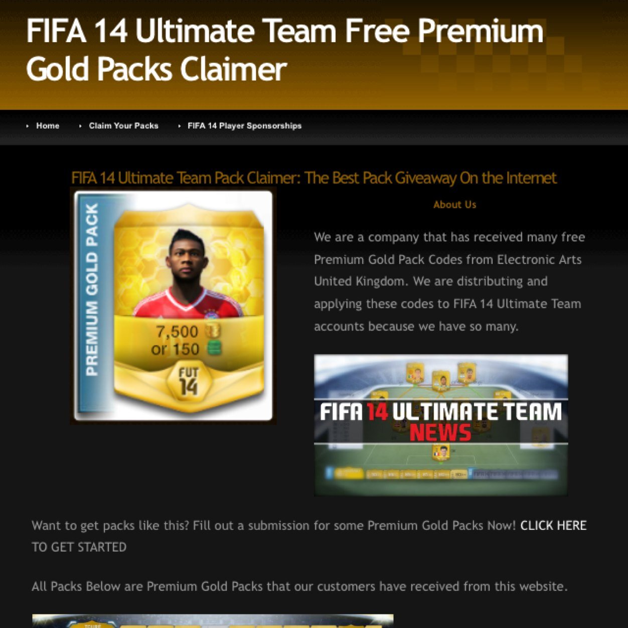 The Best FIFA 14 Ultimate Team Premium Gold Gift Pack Giveaway | FIFA 14 Player Sponsorships are also Availible on Website