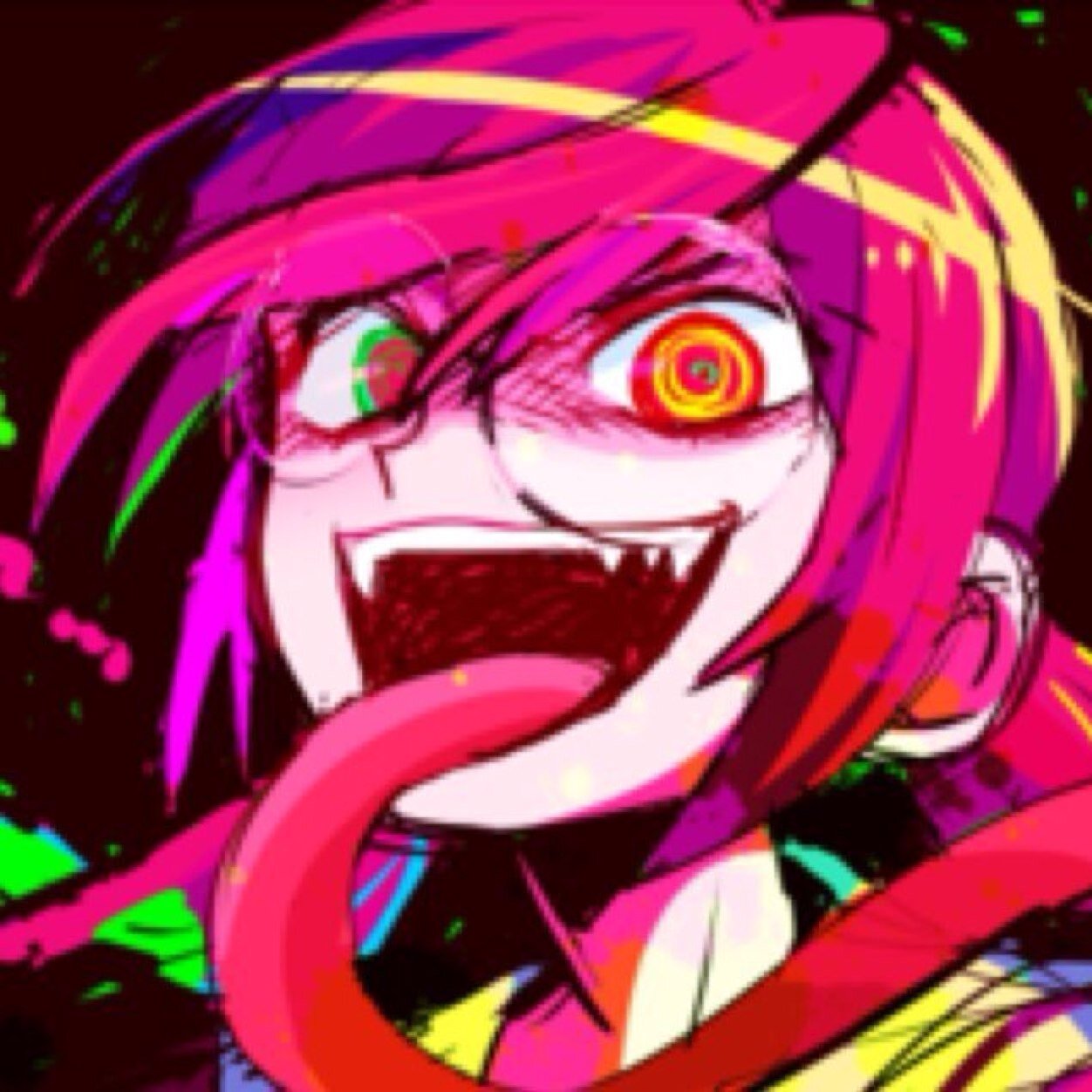 .......S...Super High School Level Writer… A…Are your eyes melting from looking at me yet…? / SHSL MURDERER!! GEEHEEHEEHAAHEEHAA!!