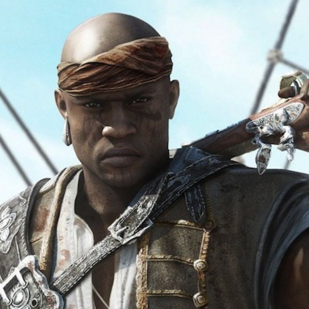 With this skin and this voice, where can I go in the world and feel at ease? Quartermaster for @KenwayTheLegend #AC4RP #JackdawVerse