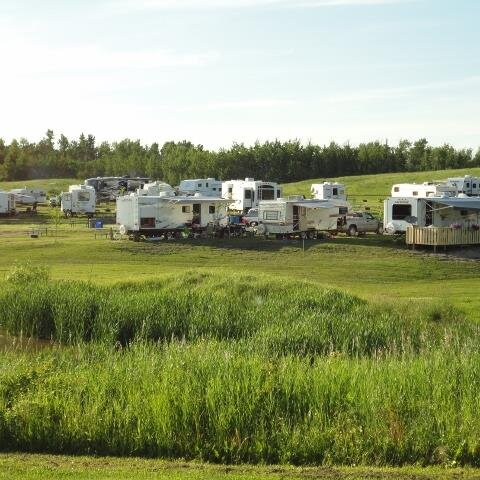 Memory Lane Campground and RV Park.  45 sites with PWS, quiet  setting close to Edmonton and St. Albert. Alberta. Walking trails, playground, trout pond