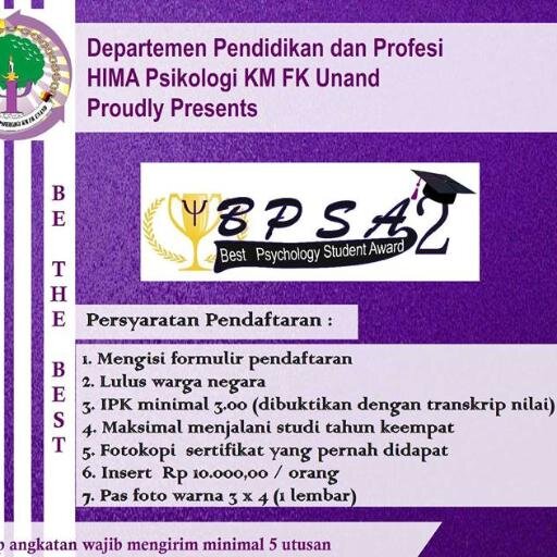 Best Psychology Student Award 2 | 2nd bestowal of best psychology student event held by HIMA Psikologi UNAND | Dare Yourself, Be The Best!
