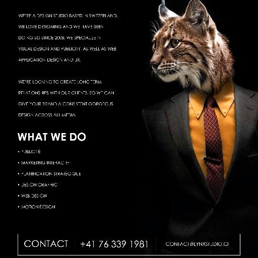 WE’RE A DESIGN STUDIO BASED IN SWITZERLAND.
WE SPECIALIZE IN
VISUAL DESIGN AND PUBLICITY, AS WELL AS WEB APPLICATION DESIGN AND UX.