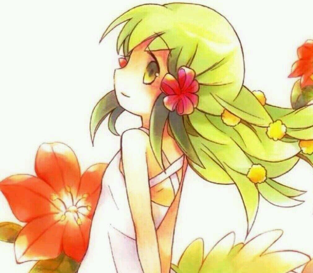 T-these flowers aren't bloomed yet.... | Gijinka | Trainer: @ThatGoldKid22 | Moves: Leech Seed, Synthesis, Aromatherapy, Energy Ball | Level 75