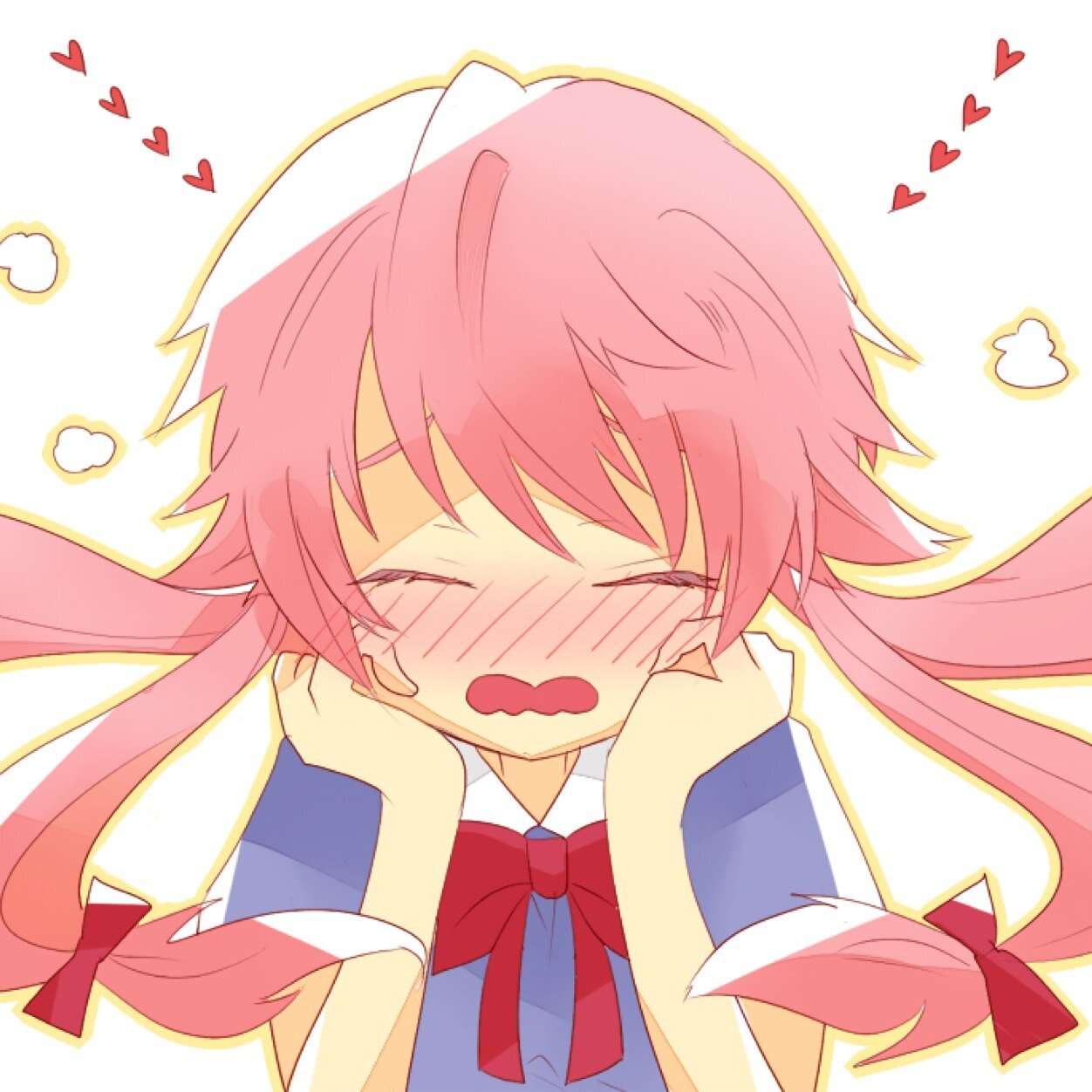 A half moon. A bright half and a dark half. Just like me..| I'm crazy?! What's crazy is this world that refuses to let me be with you!! Yukkii!|#MiraiNikkiRP|