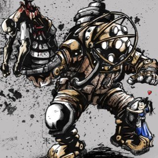 Mettalic banging noises. {Mr. Bubbles or Big Daddy, my sole purpose is to protect the Little Sisters. Keeping them out of harm's way always comes first.}