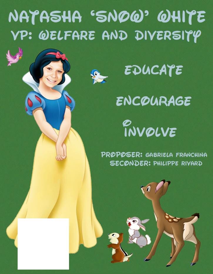 Vote Natasha 'Snow' White for VP Welfare and Diversity! 
http://t.co/acZyUVoEh9 
Voting 17th, 18th, 19th Feb 2014.