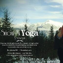 Snow & yoga retreats in Revelstoke snowga, back yard yoga Buddha beats