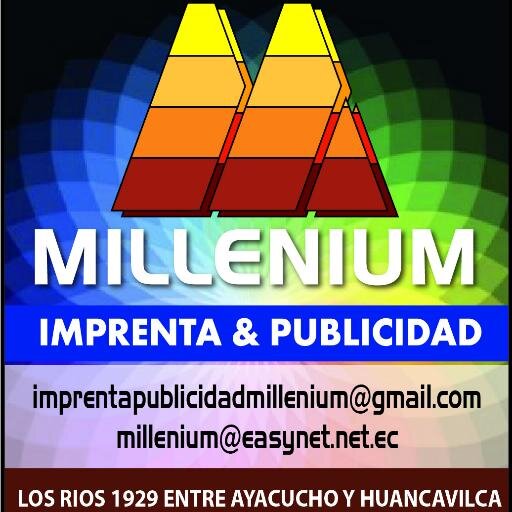 Imprenmillenium's profile picture. Imprenta & Publicidad Calidad y eficiencia, documento autorizado por SRI, folletos, cajas, stickers, agendas anilladas, carpetas normales y colgantes, etc.