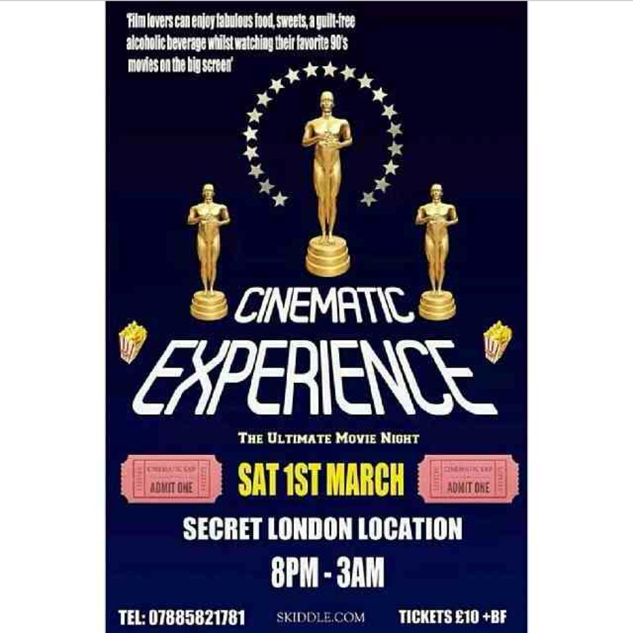cinematicexp's profile picture. Cinematic Experience - The Ultimate Movie Night on Sat 1st Mar 2014 http://t.co/XrFwCM8hmA Only £10 #freecandybuffet http://t.co/Xqh2DtrBfd