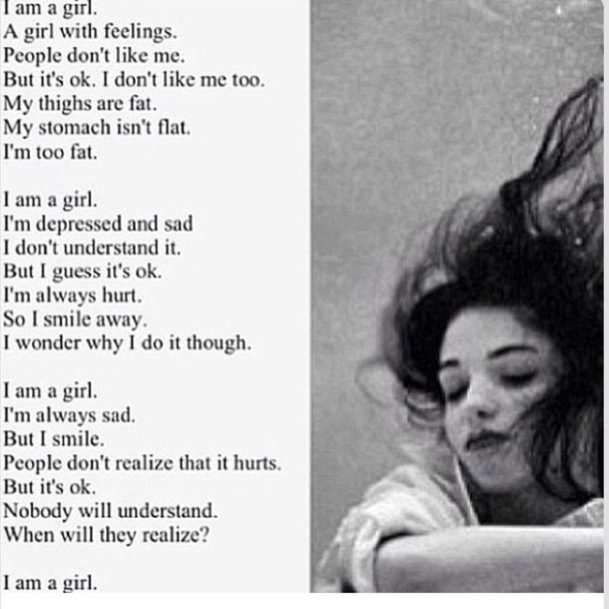 Drowning slowly.