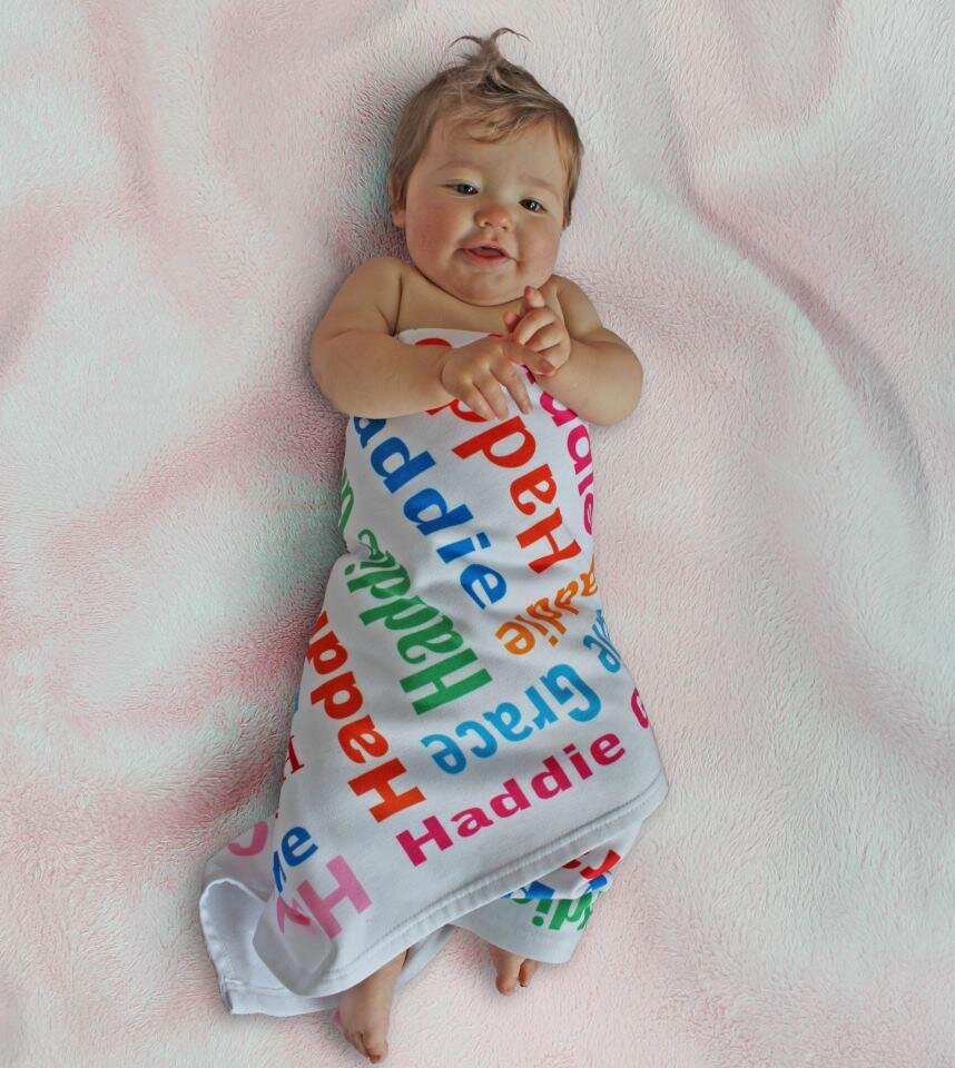 Custom #baby #essentials are what we do best. We design your #custom #blanket or towel like a commissioned piece of #art, the only limit is your imagination!