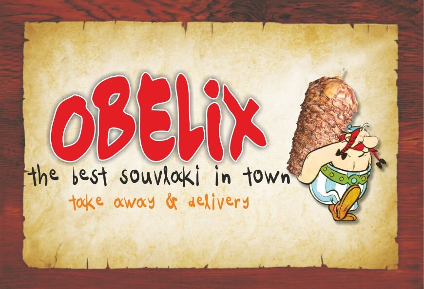Obelix the best souvlaki in town. -Fira Santorini