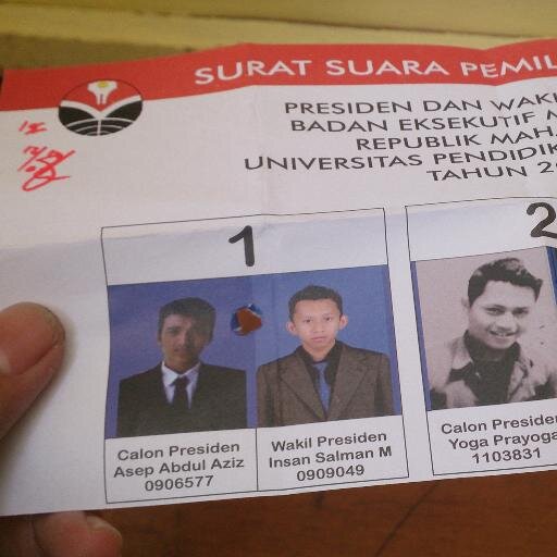 Akun Capres dan Cawapres Bem Rema UPI 2014 No.1! TBC (Tampan, Berani dan Cerdas) merupakan Jargon yg dibawa oleh Asep Abdul Aziz dan Insan Salman Mutaqin.