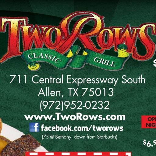 TwoRows Classic Grill. Join us on Facebook at http://t.co/JVywAjeDl1