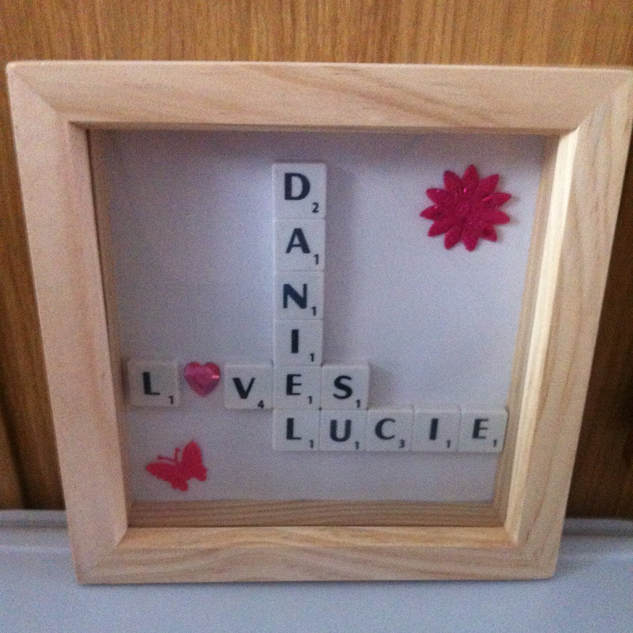 Luciecrafts's profile picture. I create scrabble frames. You can choose the wording you wish. Great for Birthdays.Weddings.New Babys. And many more.