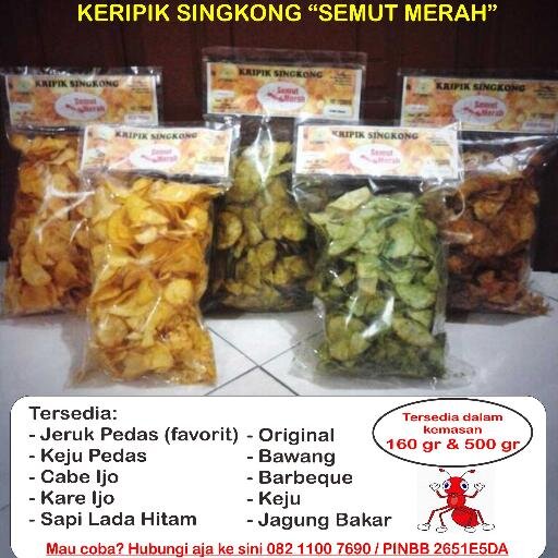 Keripik ini tidak mengganggu kesehatan tapi bisa bikin ketagihan. Renyah & murah tapi ga murahan. Info & Order ke 082110070690 PINBB 2651E5DA