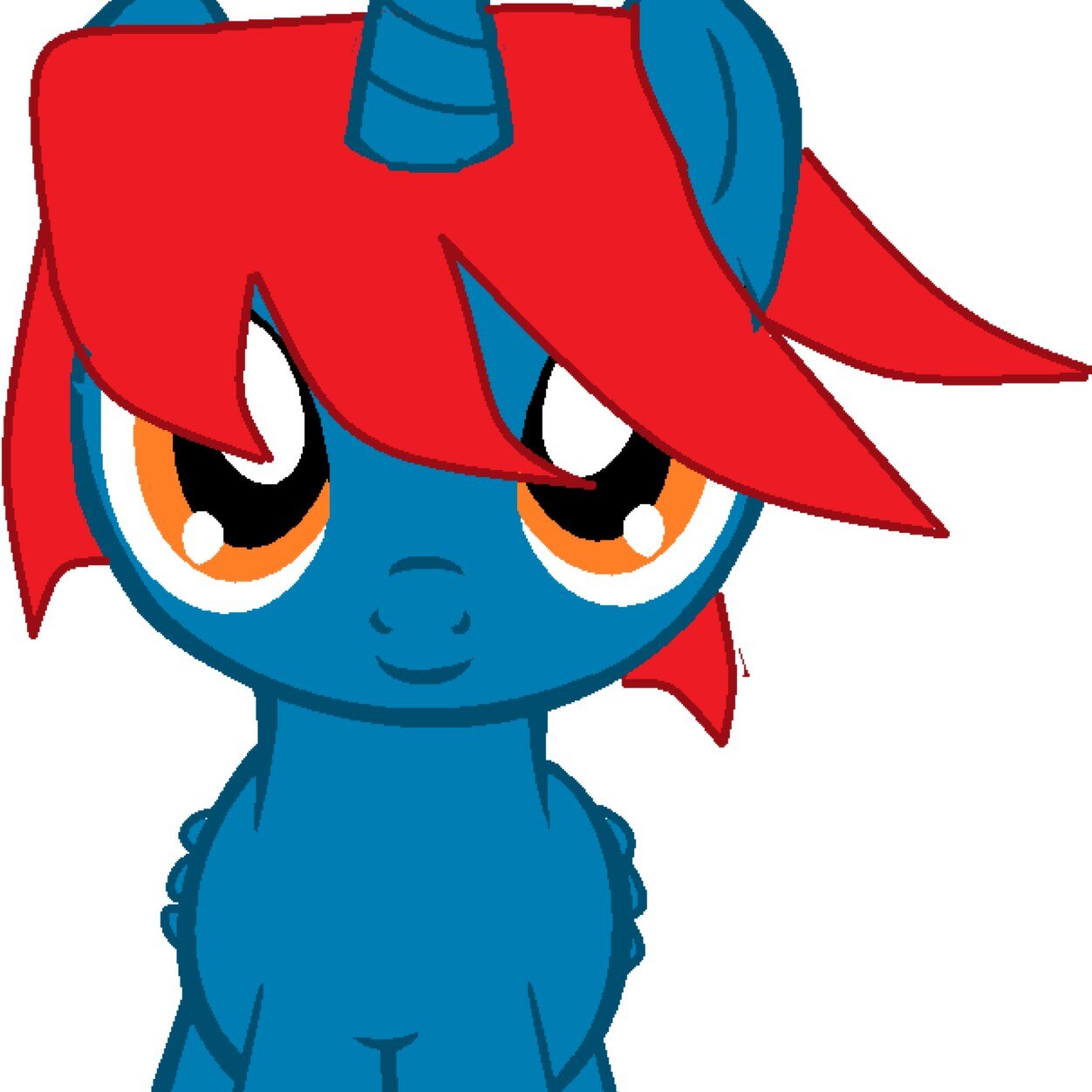 Max is a Foal whose horn doesnt work because it was a birth defect. He loves pizza and swords! Brother:@mlp_Thundlight Sister:@mlp_Plum