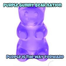 The nation of purple gummy bear lovers