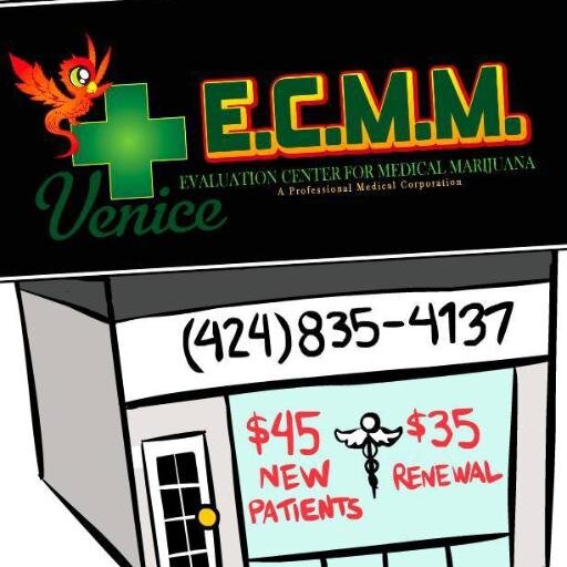ECMMVenice's profile picture. Evaluation Center for Medical Marijuana                                                $45 New Patients, $35 Renewals