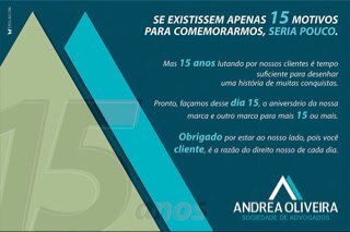 Advogada na cidade de Patrocínio/MG com 15 anos de experiêncianas áreas do Direito. Sócia do escritório Andrea Oliveira Sociedade de Adcogados.