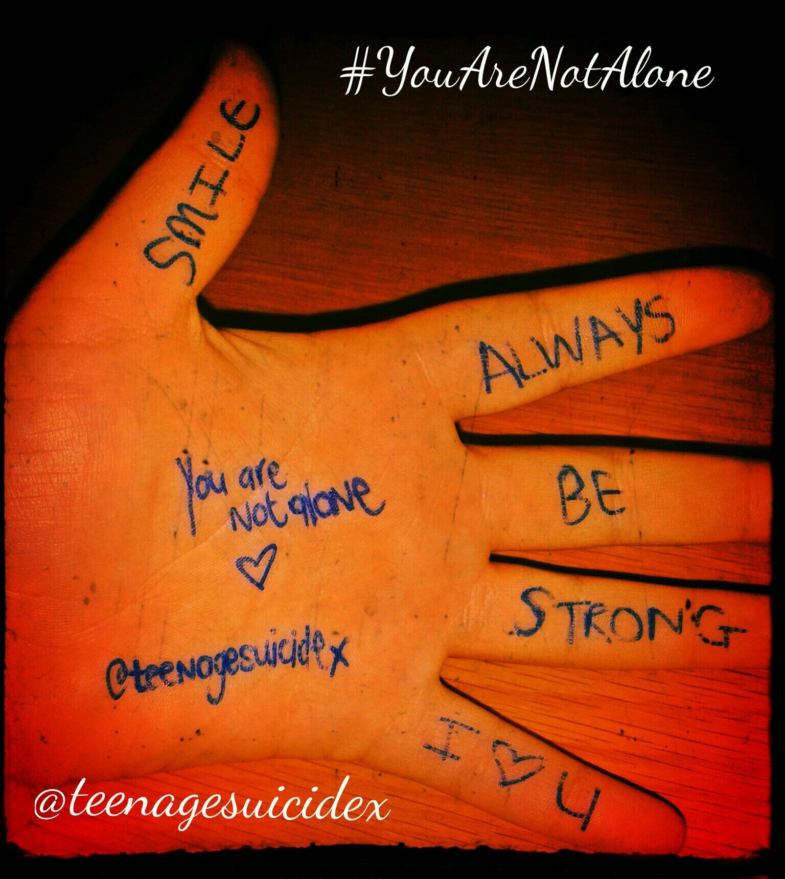 If you need someone to talk to or someone to listen we are here! You can tweet, dm or email us at teenagesuicidehelp@gmail.com we are here to help.