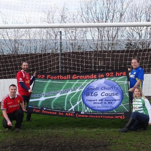92forME's profile picture. Visited 92 football grounds in 92 hrs for @Invest_In_ME to help raise funds & awareness for ME clinical research