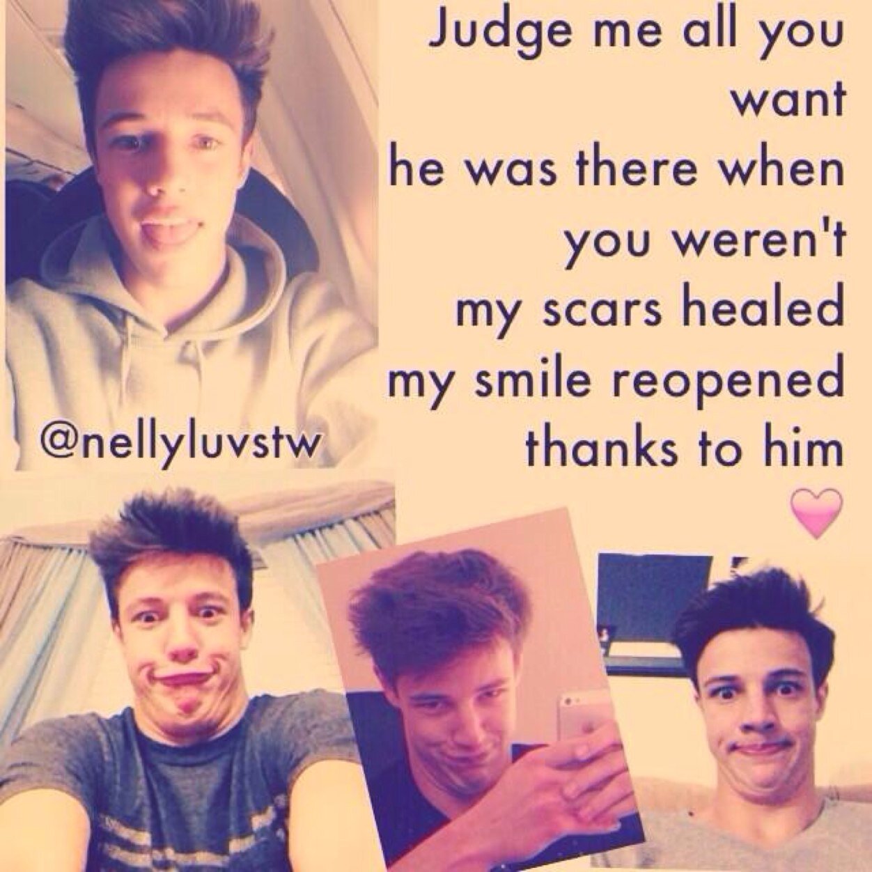 0/9 judge me all you they were there when you werent , my smile has reopened because of those 15 boys 0/6 o2l and magcon