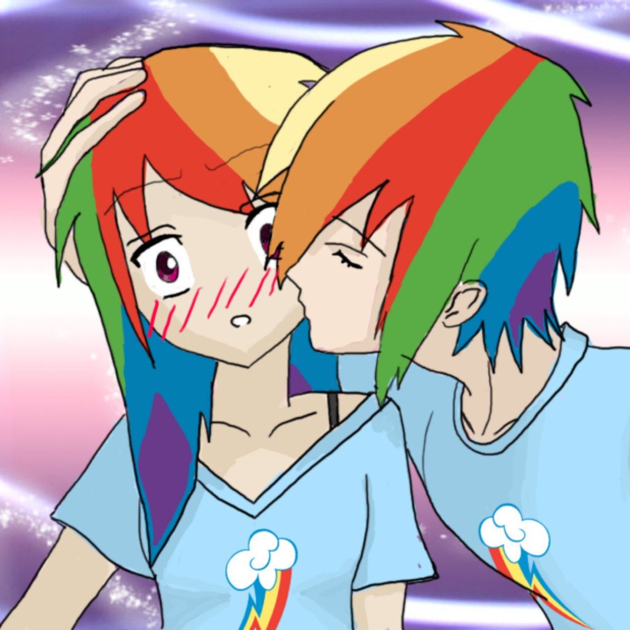 Rainbow Dash:hey Im Rainbow Dash
Blitz:and Im Rainbow Blitz and she is my sister
Rainbow Dash:and he is my brother,Im the little one
Blitz:we all know