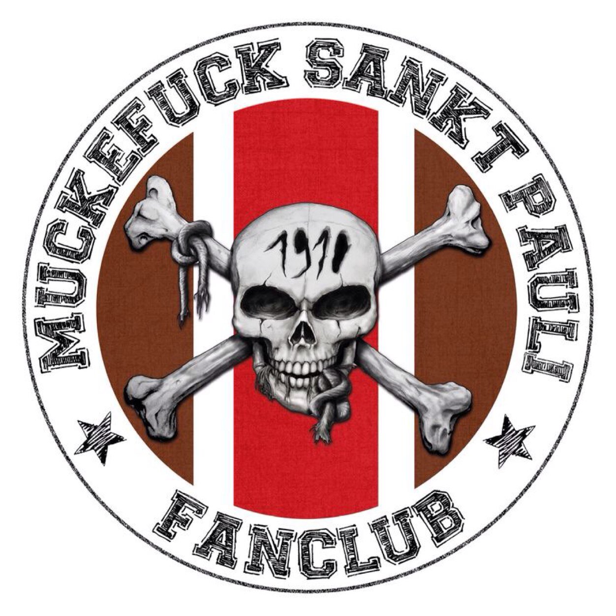 Wir sind Muckefuck Sankt Pauli! Wir stehen auf der Gegengerade im Block D! Wir treffen uns am Knoten! St. Pauli ist die einzige Möglichkeit!