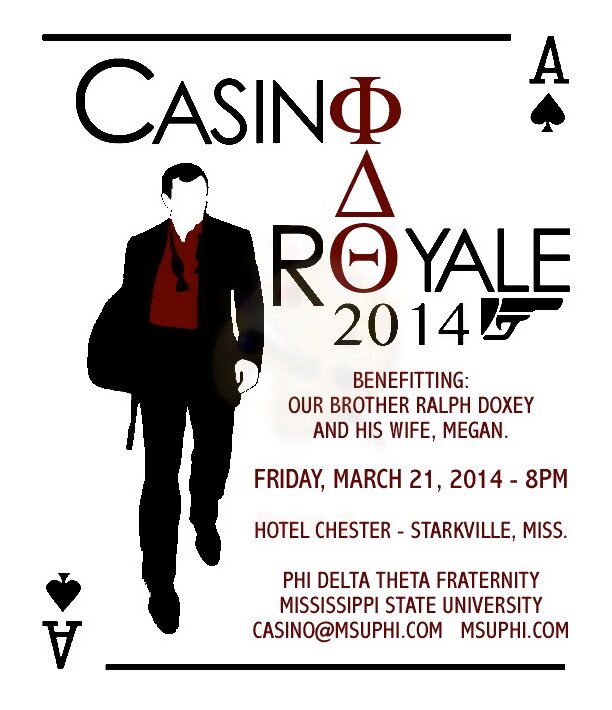 Update for Phi Delta Theta's Casino Royale Philanthropy benefitting brother Ralph Doxey as he battles ALS.