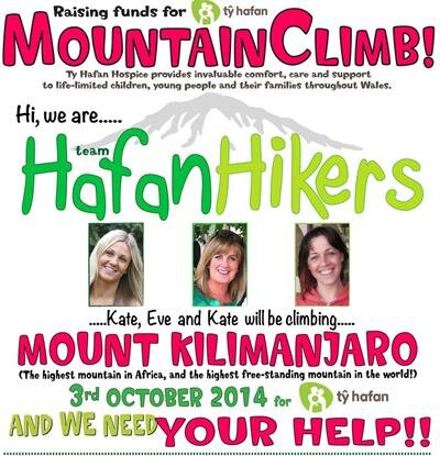 Myself @KateWalker5 and two others are climbing Kilimanjaro to raise money for the charity @Tyhafan! Please visit our JustGiving page http://t.co/i5wllx5L62