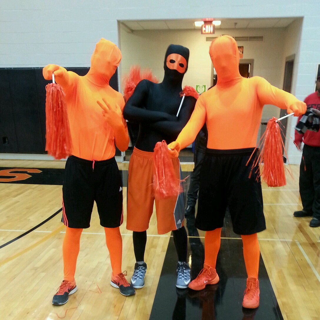 Student section for Indiana Tech. Cheering on most sports at home events getting the crowd into the game!
