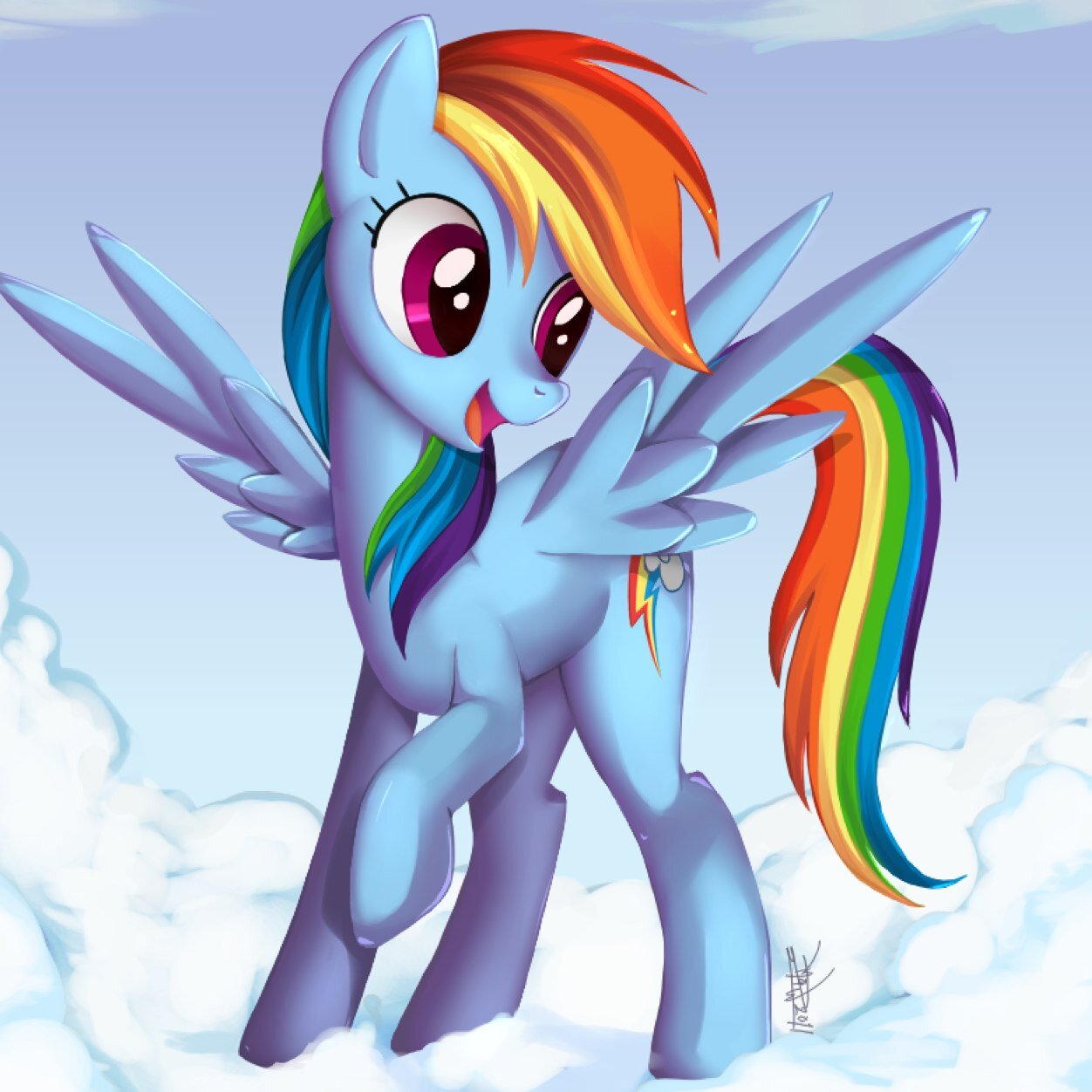If you're looking for the fastest and most awesome pegasus in Equestria EVER! Also an awesome daytime weather pony, then you already found it! ((RP Account))