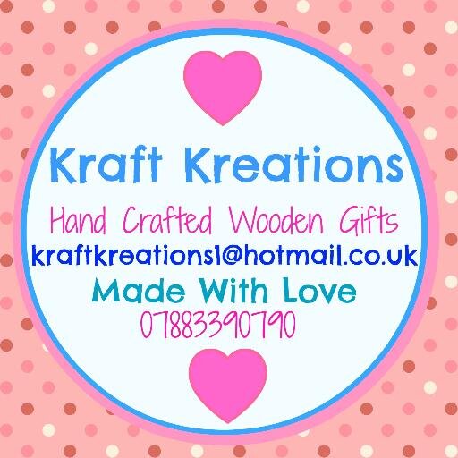 Kraft Kreations - Handmade and Bespoke Wooden Gifts
kraftkreations1@hotmail.co.uk
facebook https://t.co/pcEPAEWNli
http://t.co/xH47QFNkYf