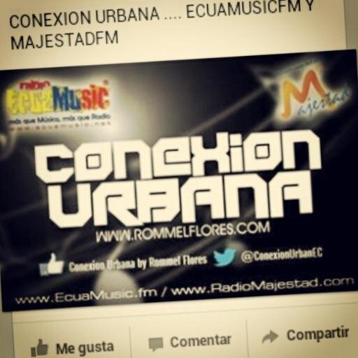 Conexion Urbana programa de música Juvenil bajo la conduccion de @rommelsflores en Ecuador Sintoniza Radio Majestad 89.7 y online http://t.co/5t7CG3GXNs