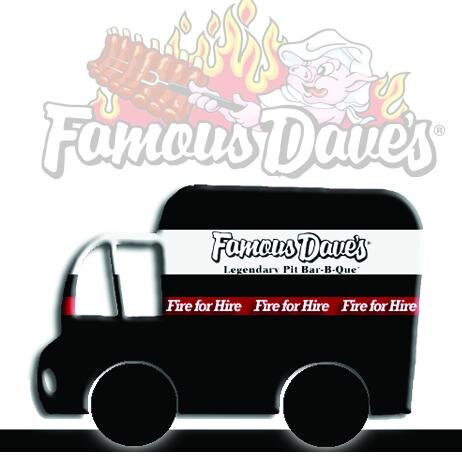 Fire for Hire! Famous Dave's BBQ has added a food truck to our traveling food team. Follow us to see where to grab some 'que on the go!