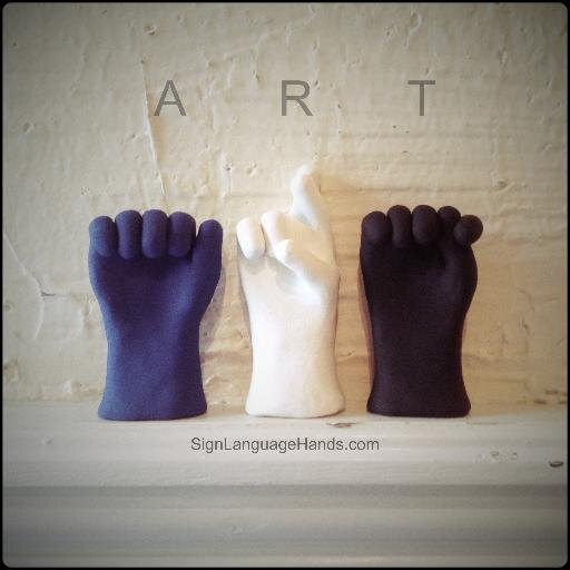 My husband and I sculpt American Sign Language Hands. 
http://t.co/WkXmnbRWQr
http://t.co/UIew2PpN85