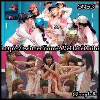 Cherrybelle Plagiat SNSD.                              I am dont like CHIBI!!     ChiBi is Plagiat!              Gua benci CheBek!!         Chebek jelek!busuk!!