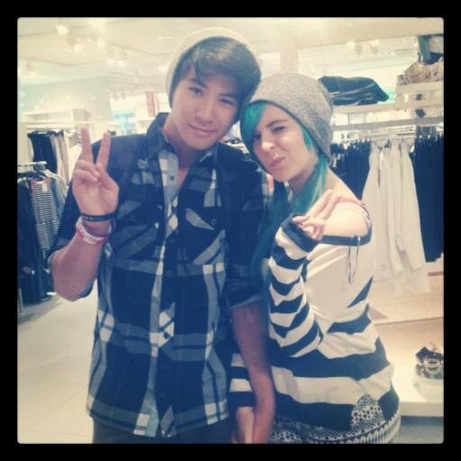 that weirdo with blue hair c: I sing for a pretty awesome band :3 Follow me and i'll follow back! :D