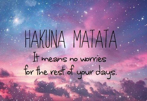 Hakuna Matata It Means No worries for the rest of your days.
Volg mijn blog: http://t.co/Sqn6zJS8jL